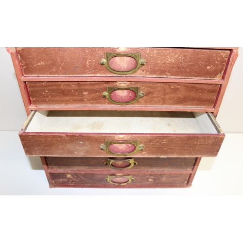 306 - Vintage 6-drawer collectors' chest, approx 40cm x 25cm x 39cm