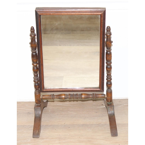 309 - 3 antique and later wooden framed table top mirrors, one with drawers, the largest approx 53cm wide ... 