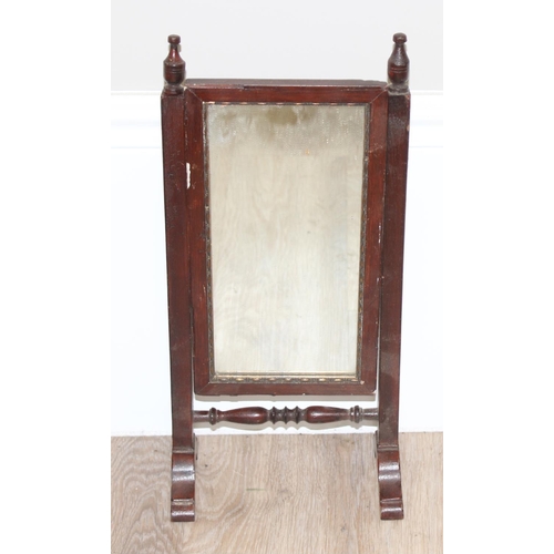 309 - 3 antique and later wooden framed table top mirrors, one with drawers, the largest approx 53cm wide ... 