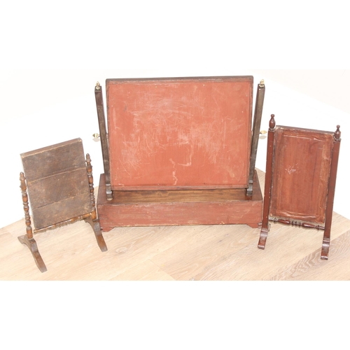 309 - 3 antique and later wooden framed table top mirrors, one with drawers, the largest approx 53cm wide ... 