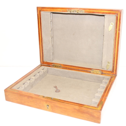 312 - 3 antique empty wooden cutlery boxes, the largest approx 36cm wide