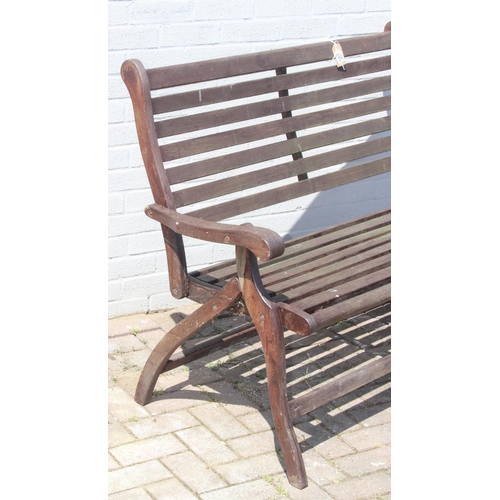 361 - Folding teak garden bench, approx 133cm W