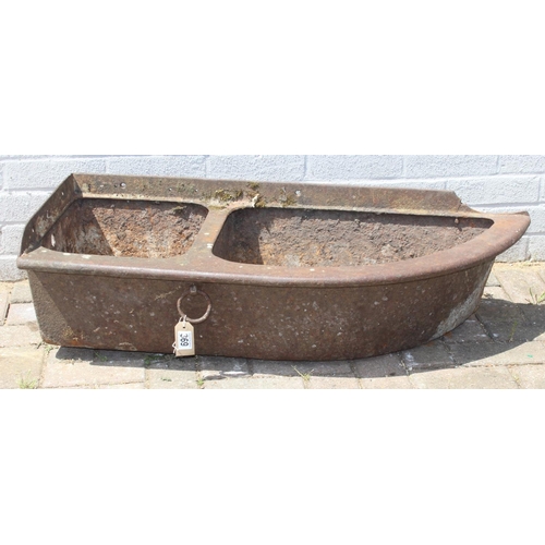 369 - Vintage cast iron water trough ideal as a planter, approx 97cm W x 40cm D x 30cm H