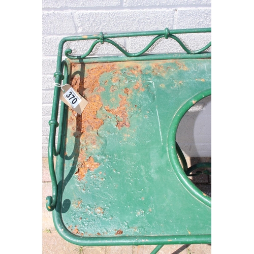 370 - A vintage green painted metal washstand, ideal garden planter, approx 70cm W x 40cm D x 80cm H