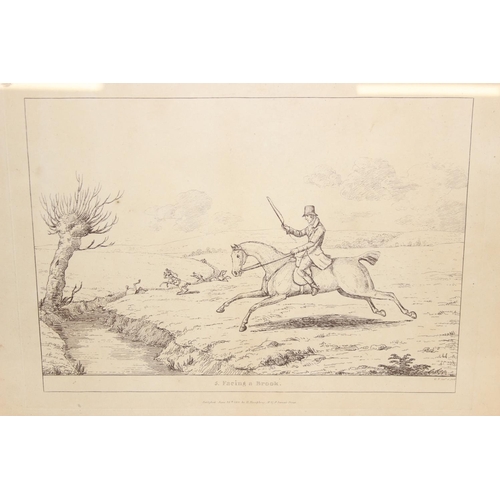 466 - After Sir Robert Frankland (British, 1784-1849), a set of 6 monochrome hunting prints published by H... 