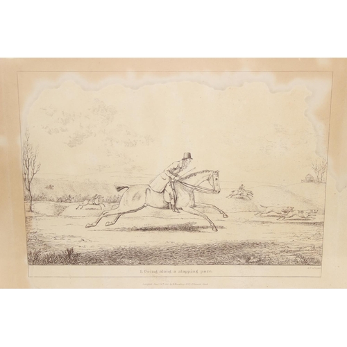 466 - After Sir Robert Frankland (British, 1784-1849), a set of 6 monochrome hunting prints published by H... 