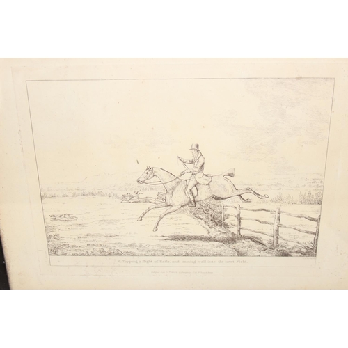 466 - After Sir Robert Frankland (British, 1784-1849), a set of 6 monochrome hunting prints published by H... 