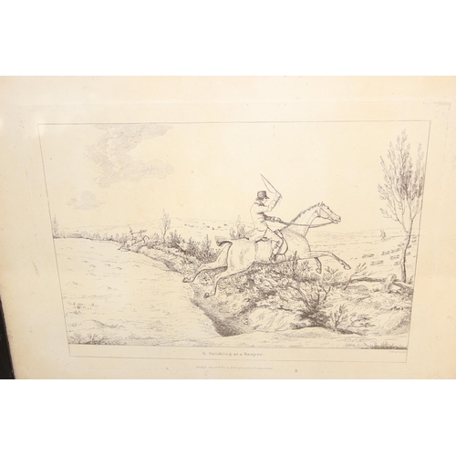 466 - After Sir Robert Frankland (British, 1784-1849), a set of 6 monochrome hunting prints published by H... 