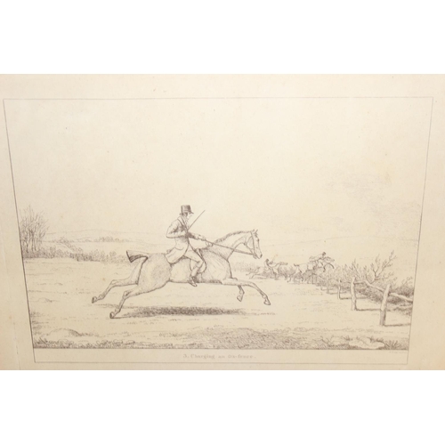 466 - After Sir Robert Frankland (British, 1784-1849), a set of 6 monochrome hunting prints published by H... 