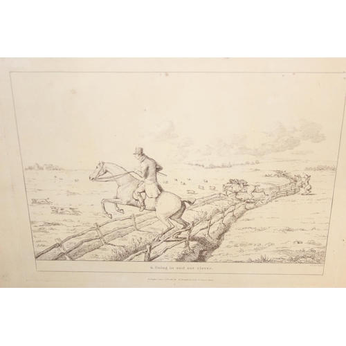 466 - After Sir Robert Frankland (British, 1784-1849), a set of 6 monochrome hunting prints published by H... 