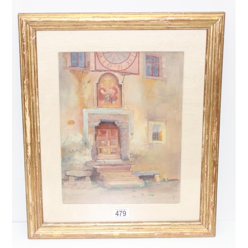 479 - Italian School (XX), oil on board of an antique door, seemingly unsigned but with Rome framers label... 