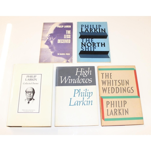 508 - 5 vintage books relating to the works of Philip Larkin to include, High Windows published by Faber &... 