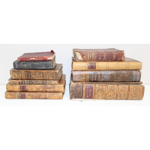 511 - 10 assorted antique leather bound books to inc A Sentimental Journey Through France and Italy by Mr.... 