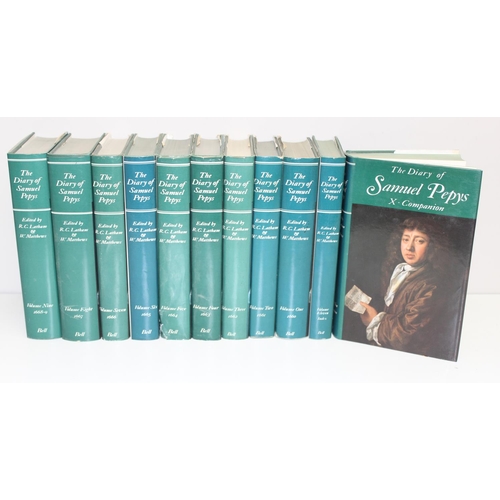 512 - The Diary of Samuel Pepys edited by Robert Latham & William Matthews, Bell & Son, 11 volumed coverin... 