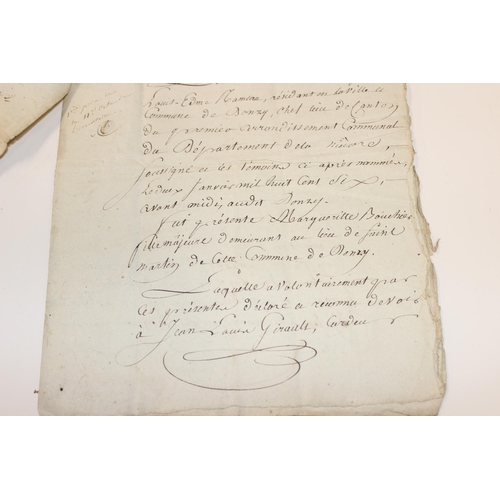 518 - 4 French Napoleonic period hand written letters and documents, 1803 - 1806 bearing various signature... 