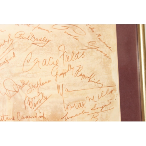 520 - The Cecil Madden Collection - framed collection of facsimile autographs to incl Vera Lynn, Beverley ... 