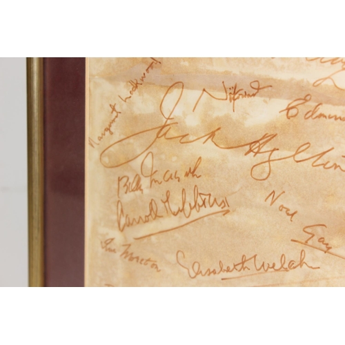 520 - The Cecil Madden Collection - framed collection of facsimile autographs to incl Vera Lynn, Beverley ... 