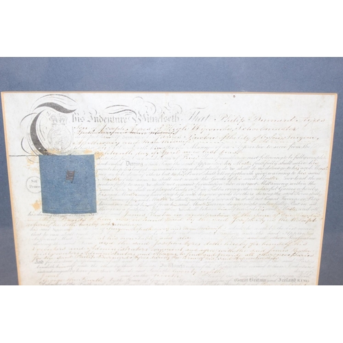 529 - Of local Thame interest, an antique legal document relating to the medical apprenticeship of Philip ... 