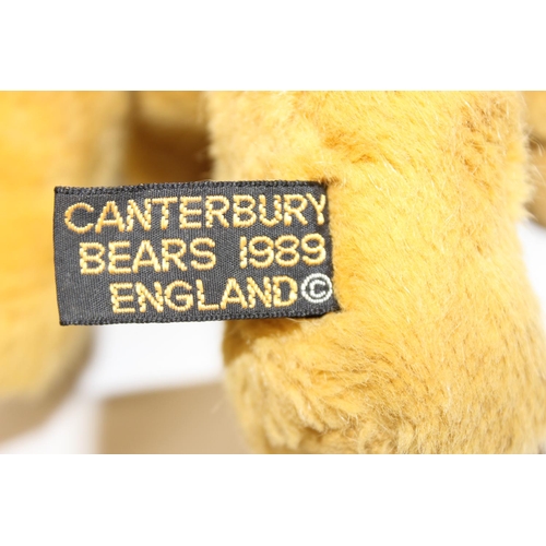 606 - 4 vintage teddy bears to inc examples by Beccles Bears, Canterbury Bears, Hermann etc