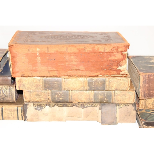 532 - Qty of antique hardback books, some leather-bound, to incl Cowper's Poems Scott's Poetical Works, 3 ... 