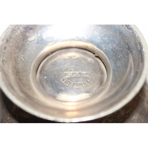 1052 - Early 20c hallmarked star cut based glass trinket pot with silver banded collar and lid with vacant ... 