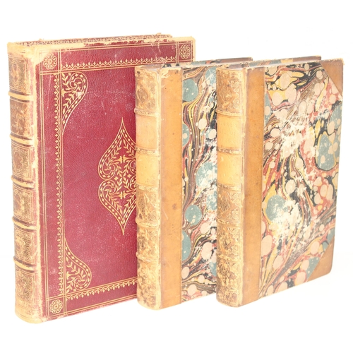 572 - 2 antique half leather bound books entitled 'The National Gallery of Pictures of the Great Masters'