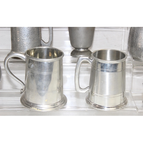 1047 - Qty of antique and later pewter tankards etc, approx 7kg gross