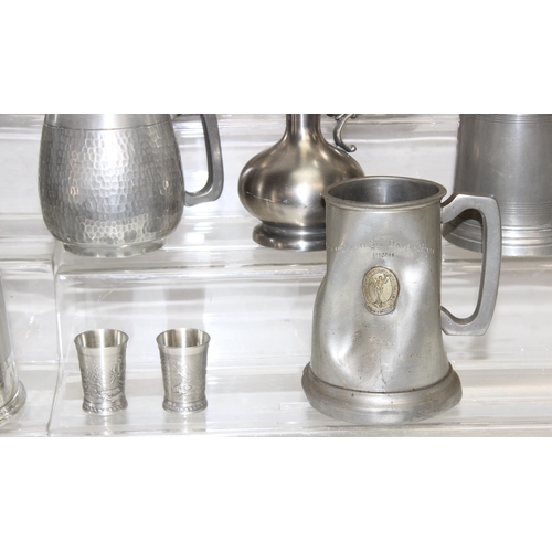 1047 - Qty of antique and later pewter tankards etc, approx 7kg gross