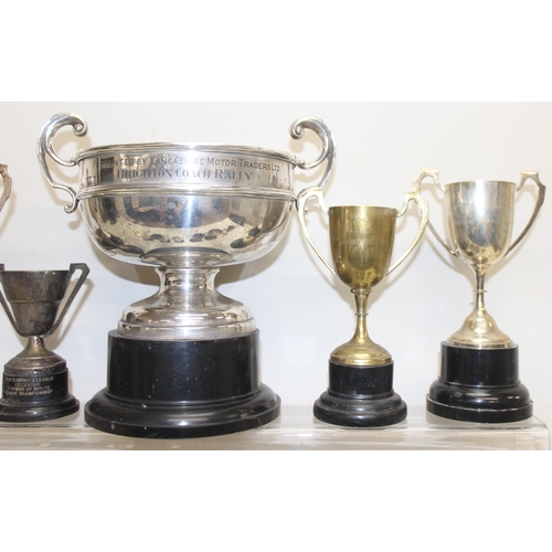 1053 - Qty of vintage silver-plated trophies on stands, approx 5.4kg gross