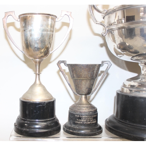 1053 - Qty of vintage silver-plated trophies on stands, approx 5.4kg gross