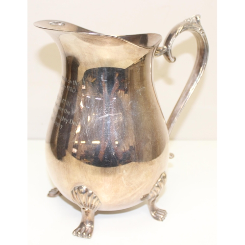 1054 - Qty of antique and later silver-plated drinking vessels, jugs etc, approx 5kg gross