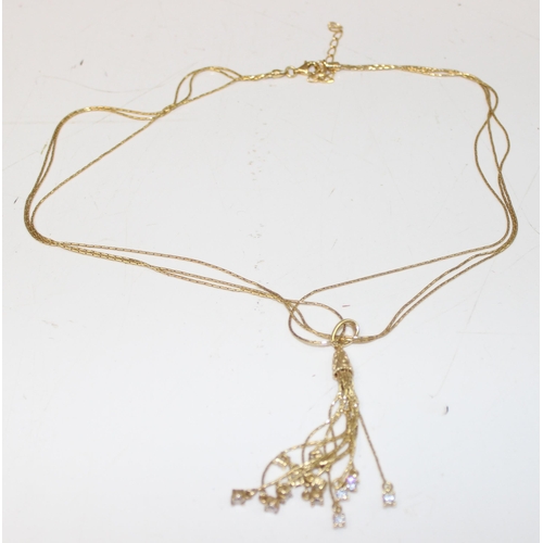 1150 - Qty of vintage silver gilt jewellery to include a bangle and 2 Italian 925 silver gilt popcorn chain... 