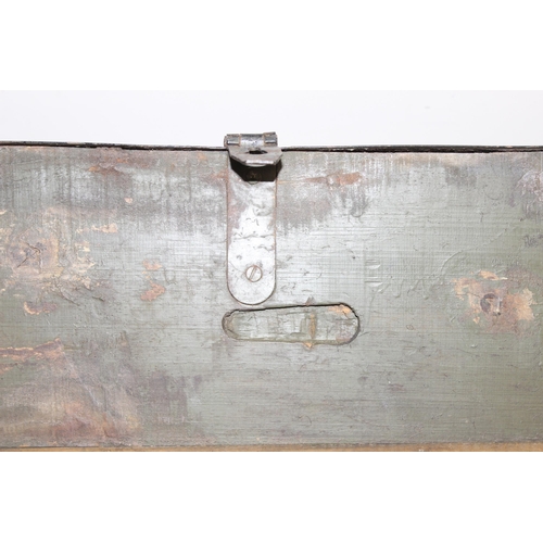 1417 - A vintage black painted wooden Indian rifle storage box, approx 97 x 21 x 28cm