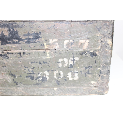 1417 - A vintage black painted wooden Indian rifle storage box, approx 97 x 21 x 28cm