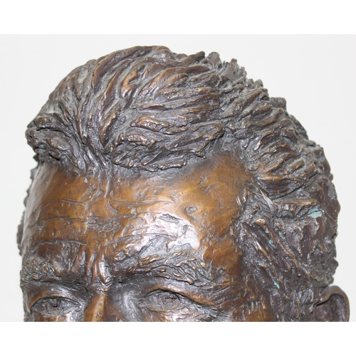 1507 - A large cast bronze bust of an unknown male, seemingly unsigned but mid-late 20th century, excellent... 