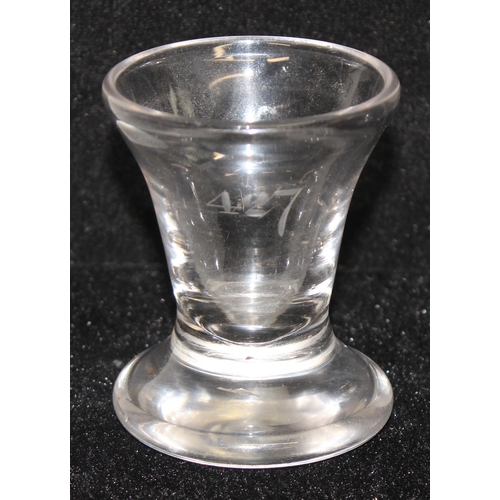 1600 - Collection of 6 Masonic antique firing glasses, to include an illusion glass with square & compass d... 