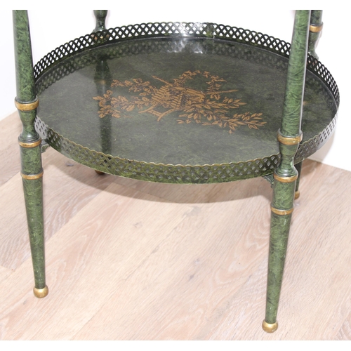 173 - A vintage Italian painted metal folding tray table, approx 50cm in diameter x 57cm tall