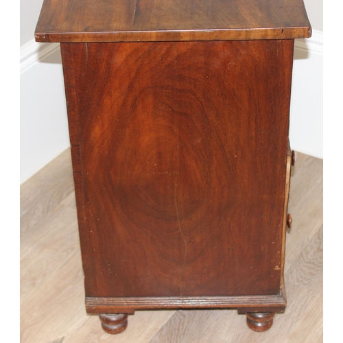 176 - Antique mahogany pot cupboard with single 'double' drawer, 63 x 46 x 33cm