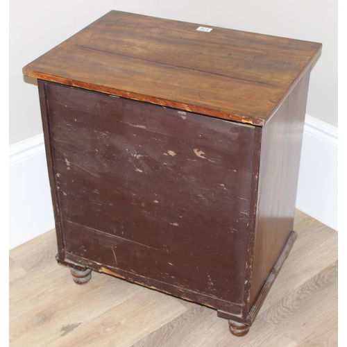 176 - Antique mahogany pot cupboard with single 'double' drawer, 63 x 46 x 33cm