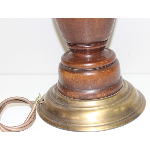 267 - A Ships Telegraph style brass and wooden table lamp, approx 62cm tall