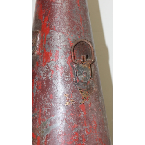 271 - An unusual lamp made from a vintage fire extinguisher with an overside bottle top base, approx 80cm ... 