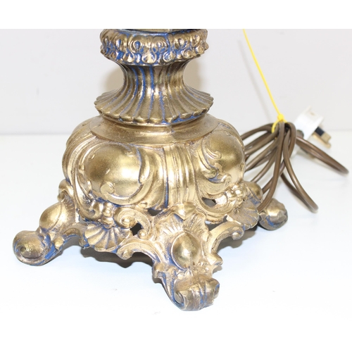 279 - 2 gilt metal table lamps, one by Peter Martin, the largest approx 58cm tall