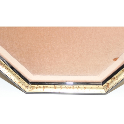 316 - 3 octagonal lined display frames, largest approx 40cm diam x 5cm D