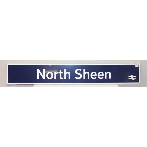 405G - An original London Underground or Transport for London metal sign for North Sheen, approx 163cm x 25... 