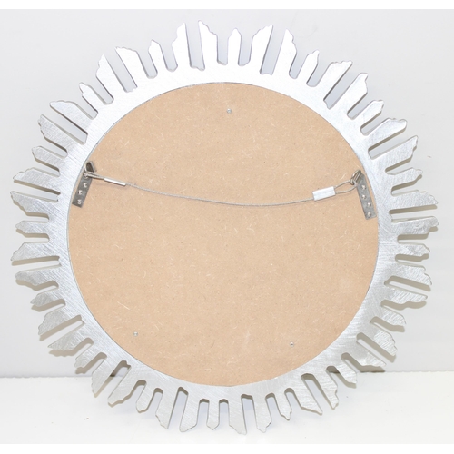 450T - Retro style sunburst wall mirror in Champagne gold colour, approx 51cm diam