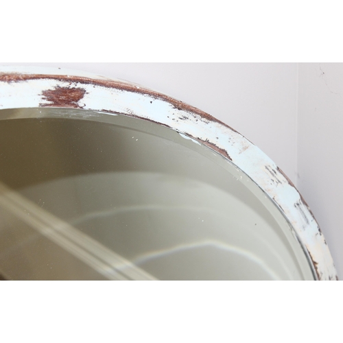 460G - Large circular mirror with distressed frame and 2 gilt frames (3) largest approx. 97cm W