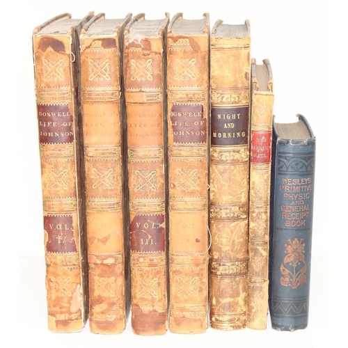 573 - The Life of Samuel Johnson by James Boswell, published by T Cadell, 1822, 4 volumes, half leather bi... 