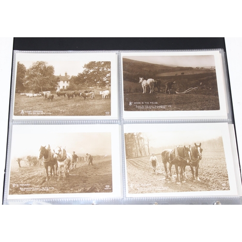 575 - An album of antique and later postcards all of Farming interest