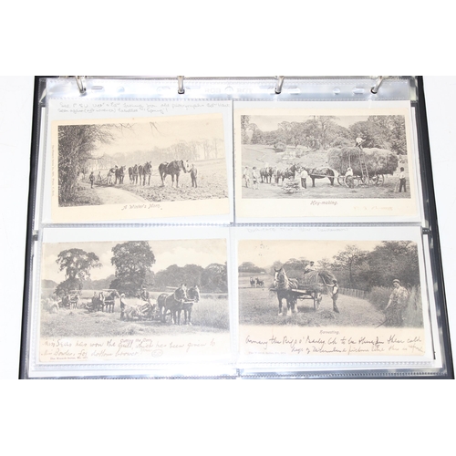 575 - An album of antique and later postcards all of Farming interest