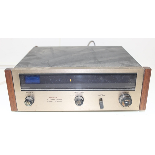 722 - Vintage Pioneer stereo tuner TX-500A and a Rogers Ravensbrook stereo serial number R/93950